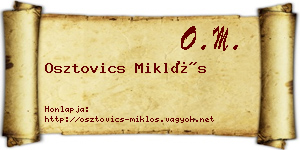 Osztovics Miklós névjegykártya