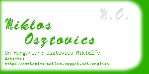 miklos osztovics business card